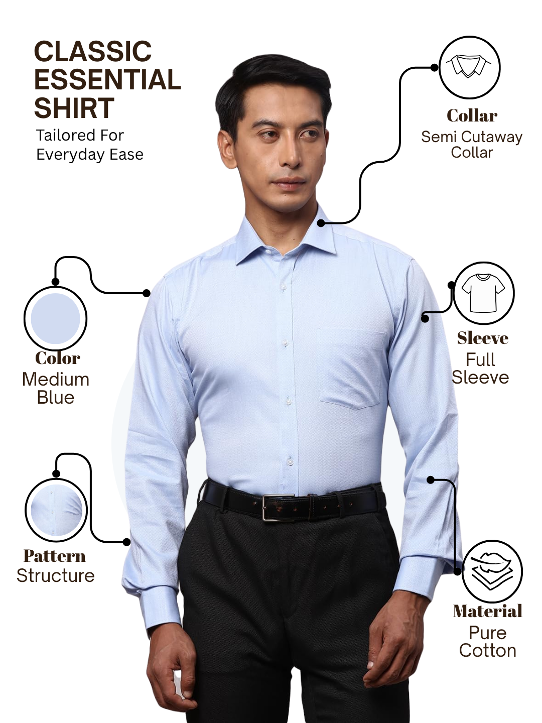 Park Avenue Men Blue Slim Fit Structure Formal Shirt