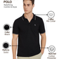 Parx Men Black Regular Fit Solid Polo Neck Collar T-Shirt