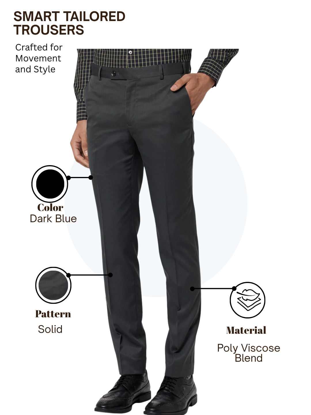 Raymond Men Black Slim Fit Solid Trouser