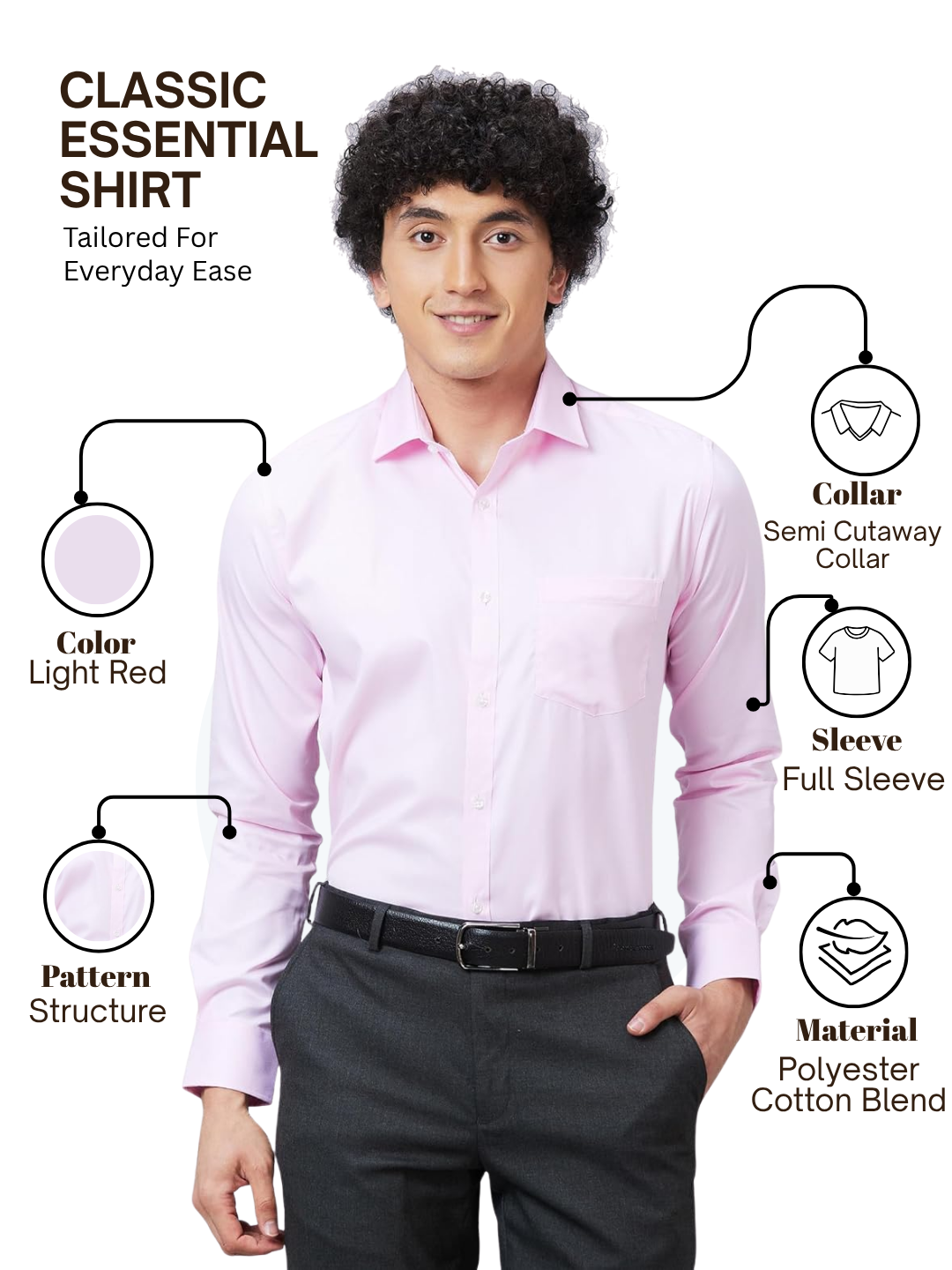 Park Avenue Men Pink Slim Fit Structure Formal Shirt