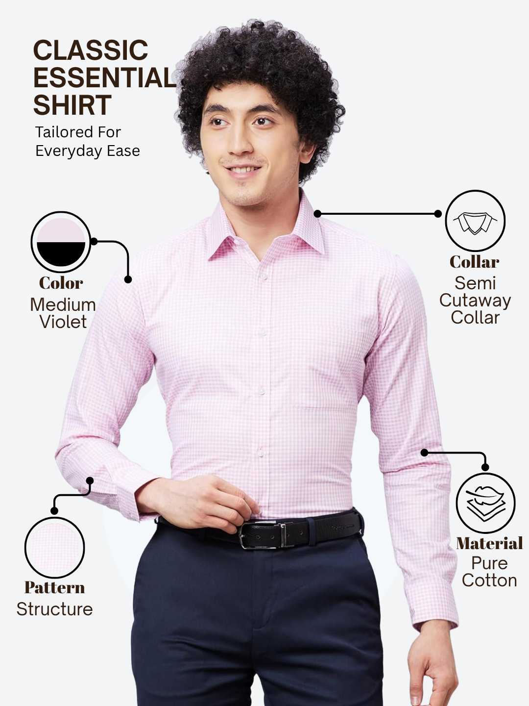 Raymond Men Pink Slim Fit Structure Formal Shirt