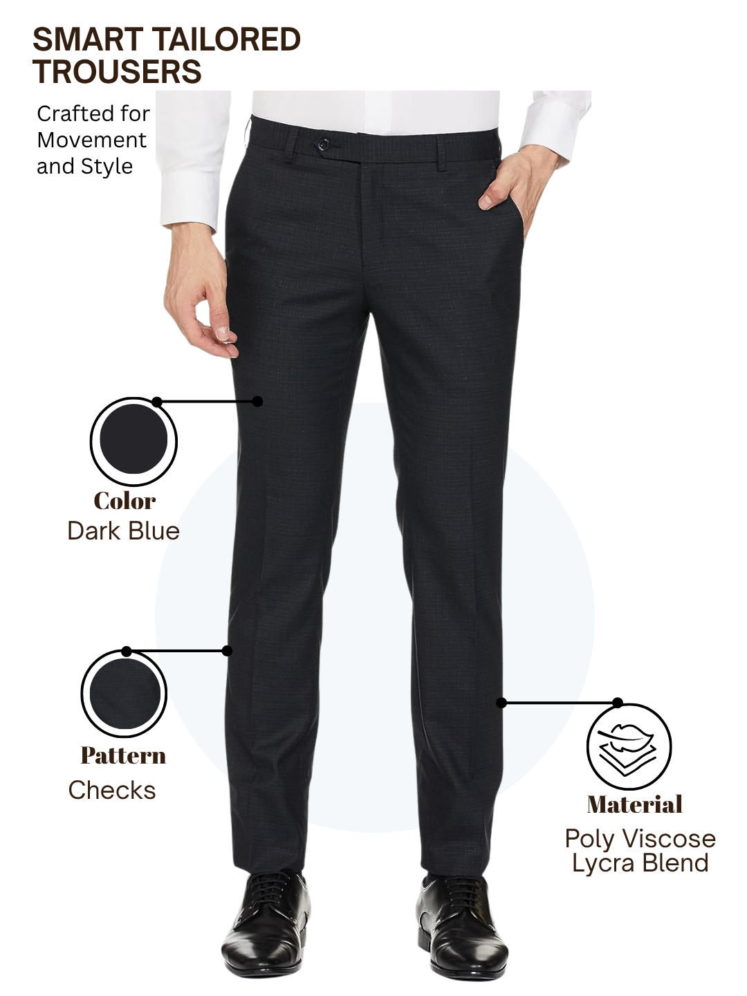 Raymond Men Blue Slim Fit Checks Trouser