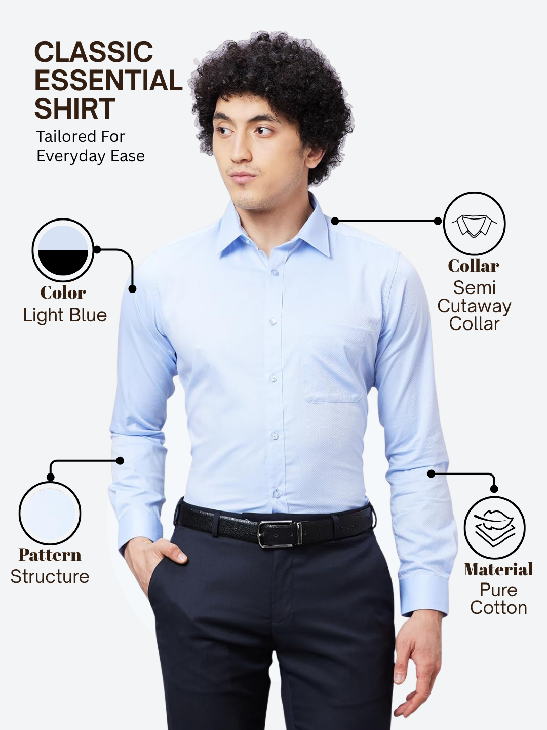 Raymond Men Blue Slim Fit Structure Formal Shirt