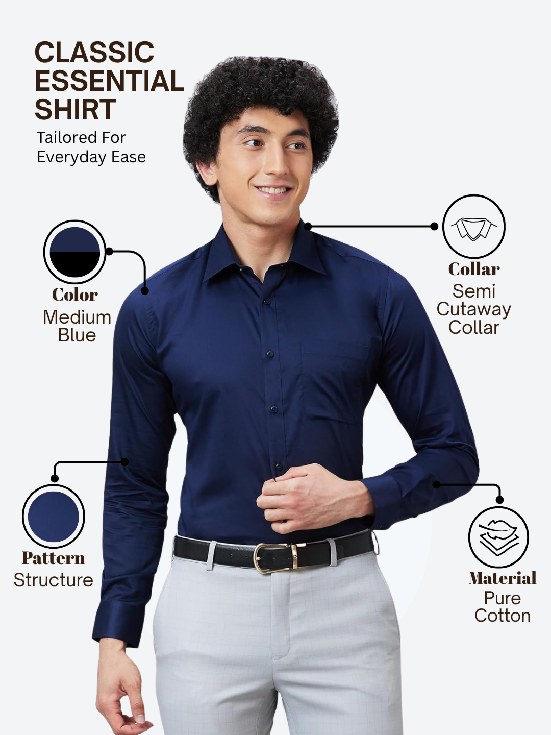 Raymond Men Blue Slim Fit Structure Formal Shirt