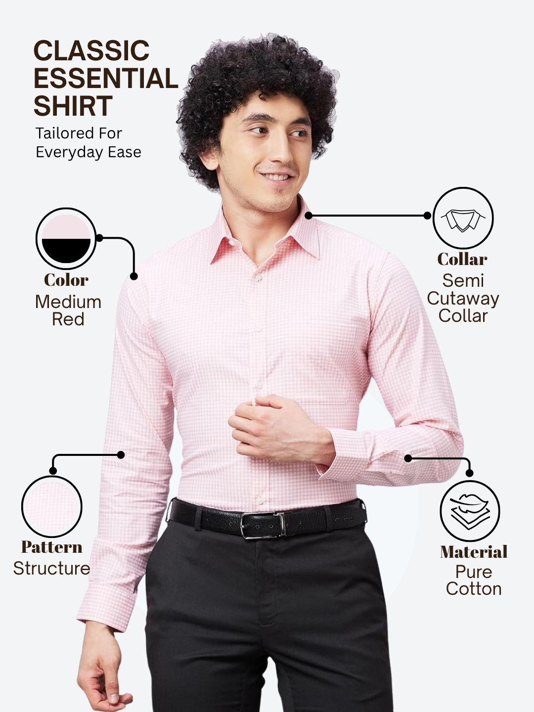 Raymond Men Pink Slim Fit Structure Formal Shirt