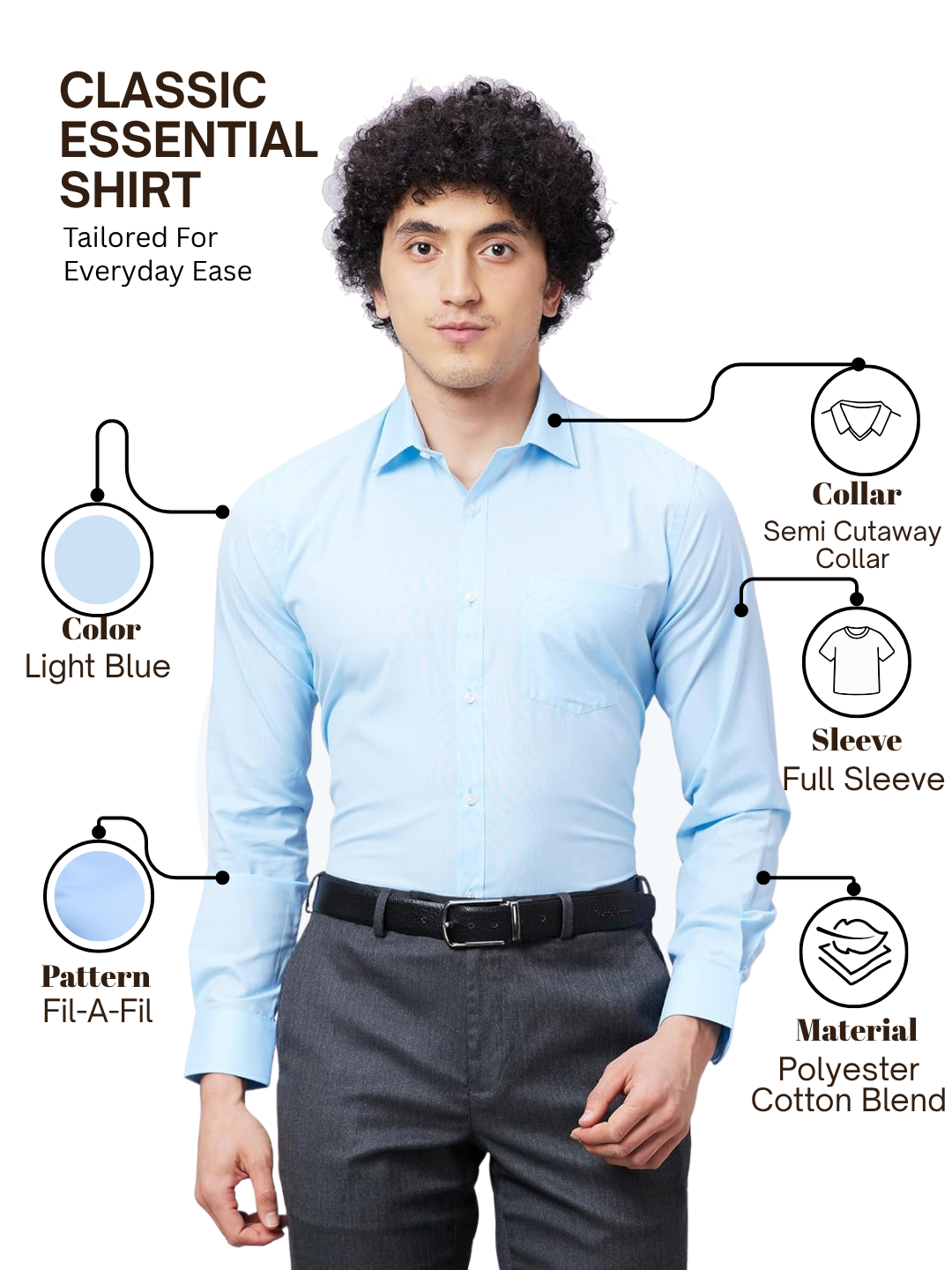 Park Avenue Men Blue Slim Fit Fil-A-Fil Formal Shirt