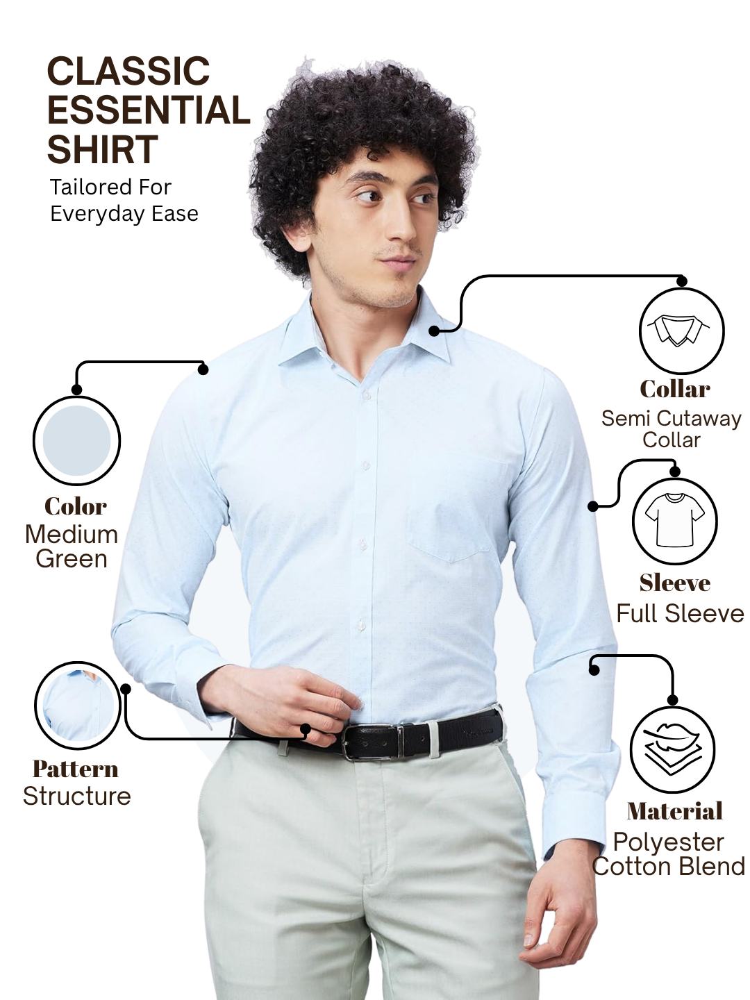 Park Avenue Men Green Slim Fit Structure Formal Shirt