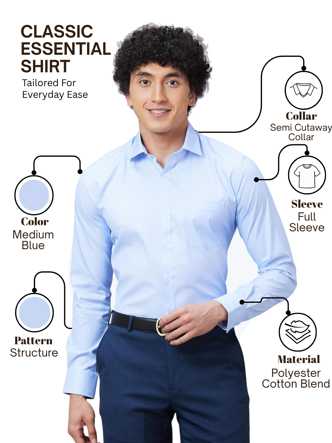 Park Avenue Men Blue Slim Fit Structure Formal Shirt