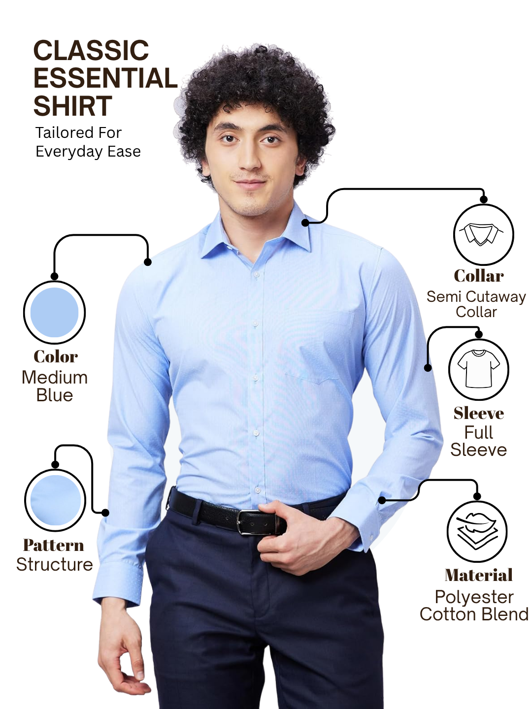 Park Avenue Men Blue Slim Fit Structure Formal Shirt