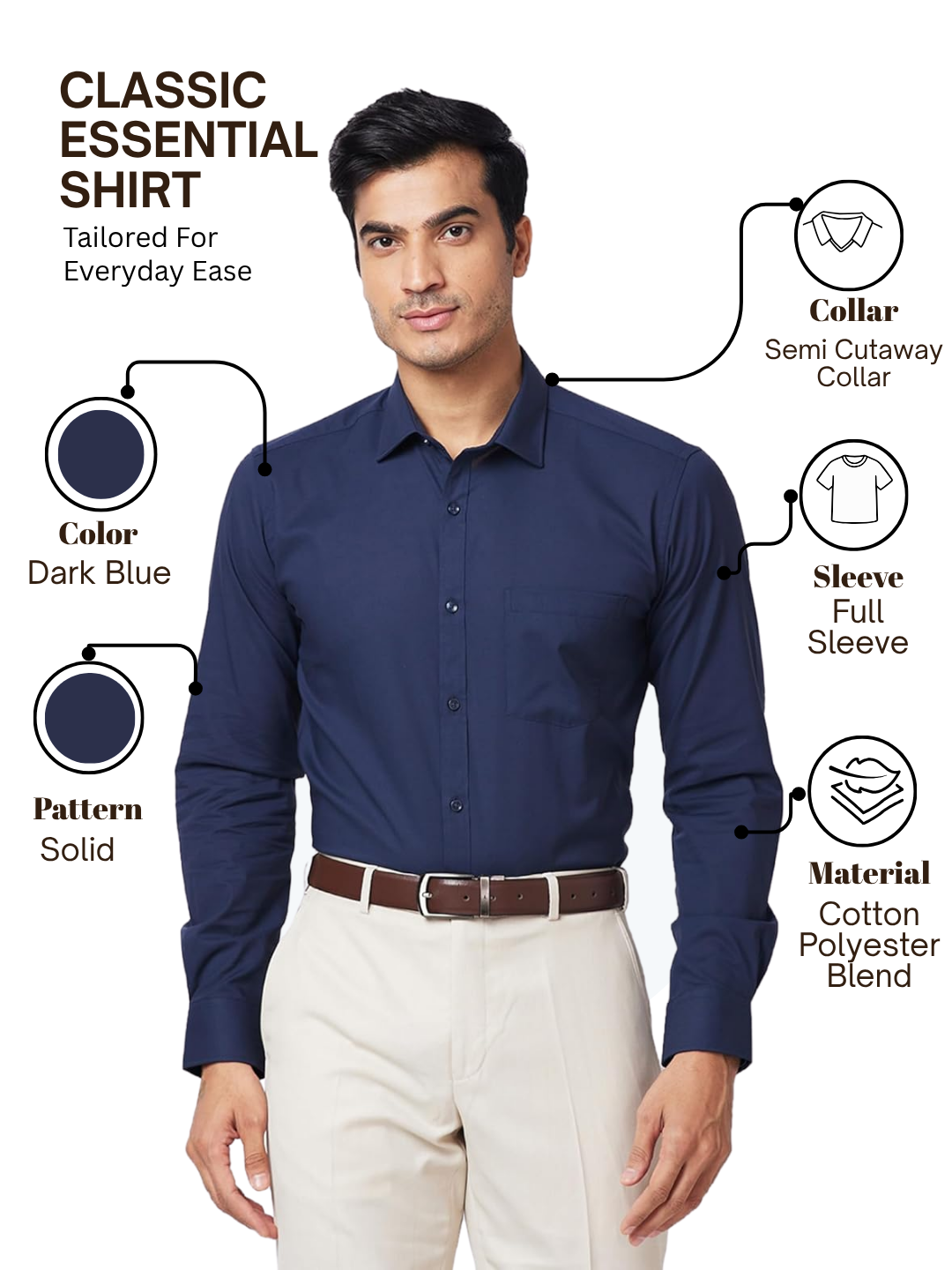 Park Avenue Men Blue Slim Fit Solid Formal Shirt