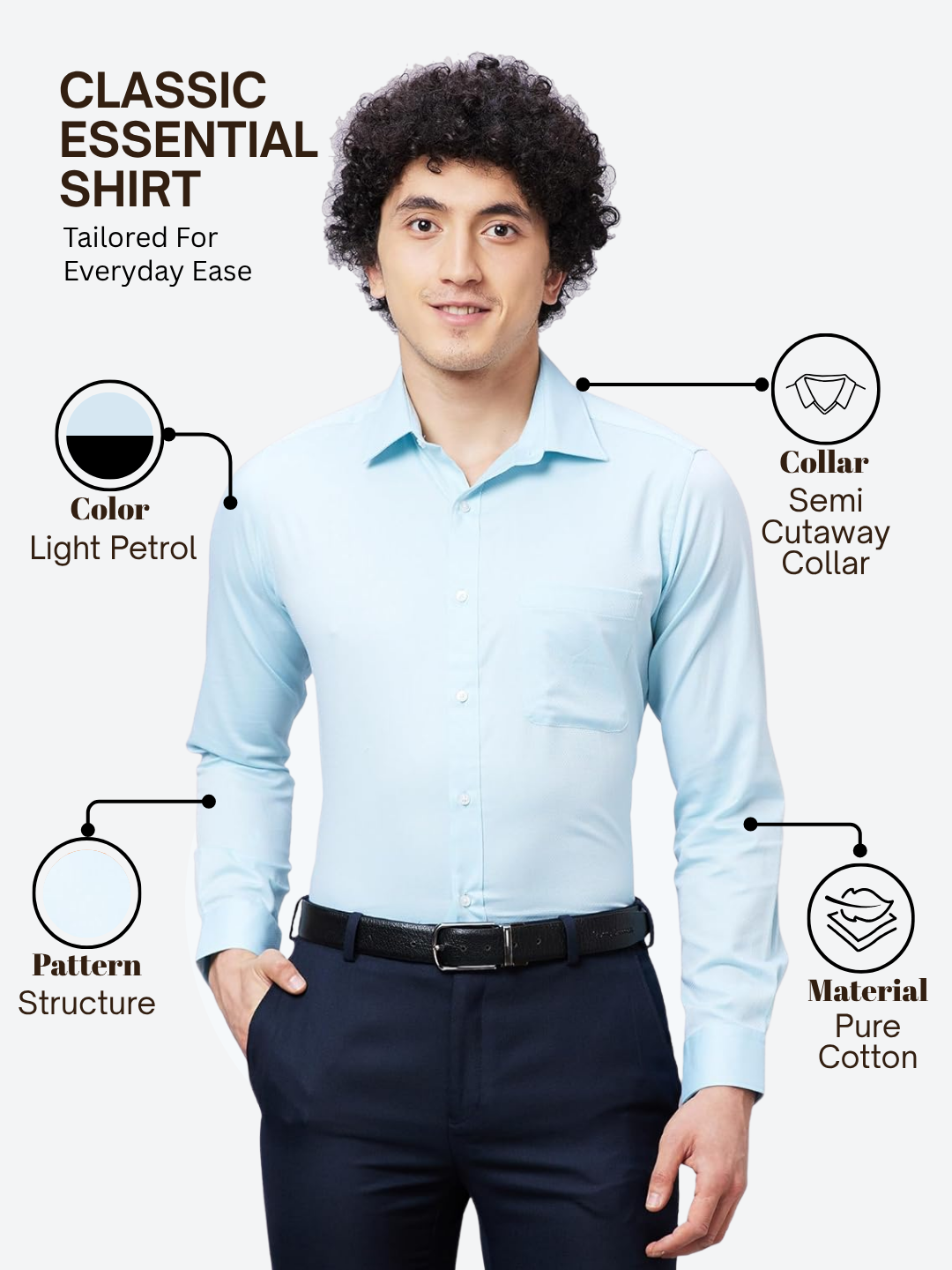 Raymond Men Blue Slim Fit Structure Formal Shirt