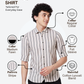 Colorplus Men Brown Contemporary Fit Stripe Casual Shirt
