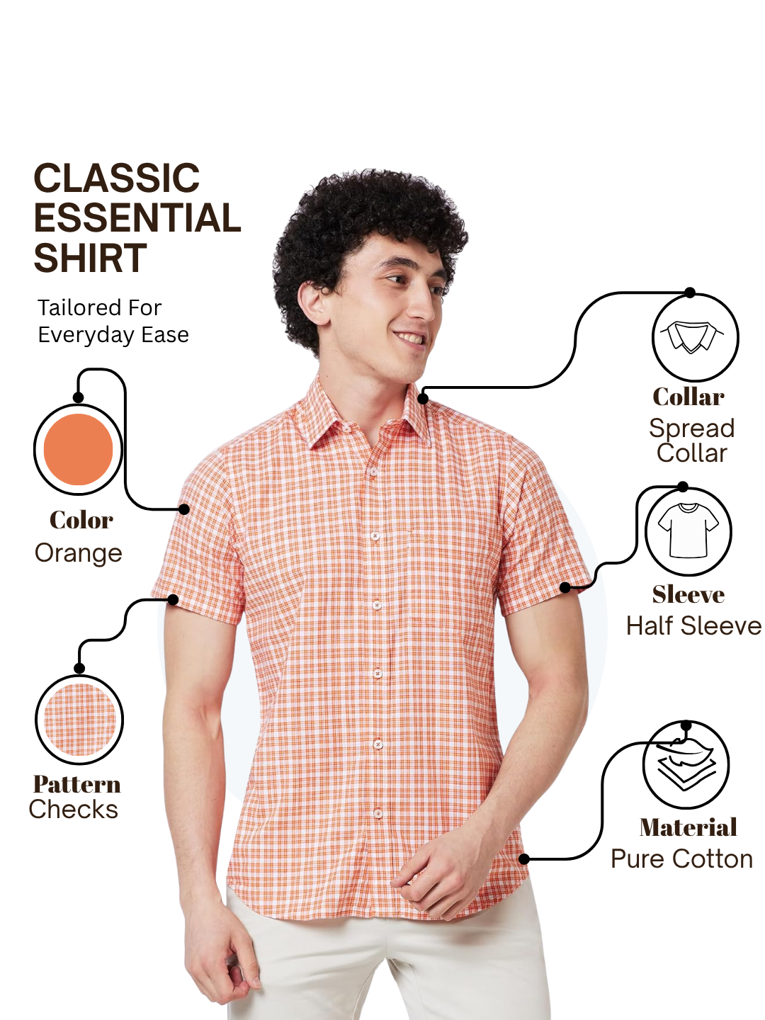 Colorplus Men Yellow Tailored Fit Checks Casual Shirt