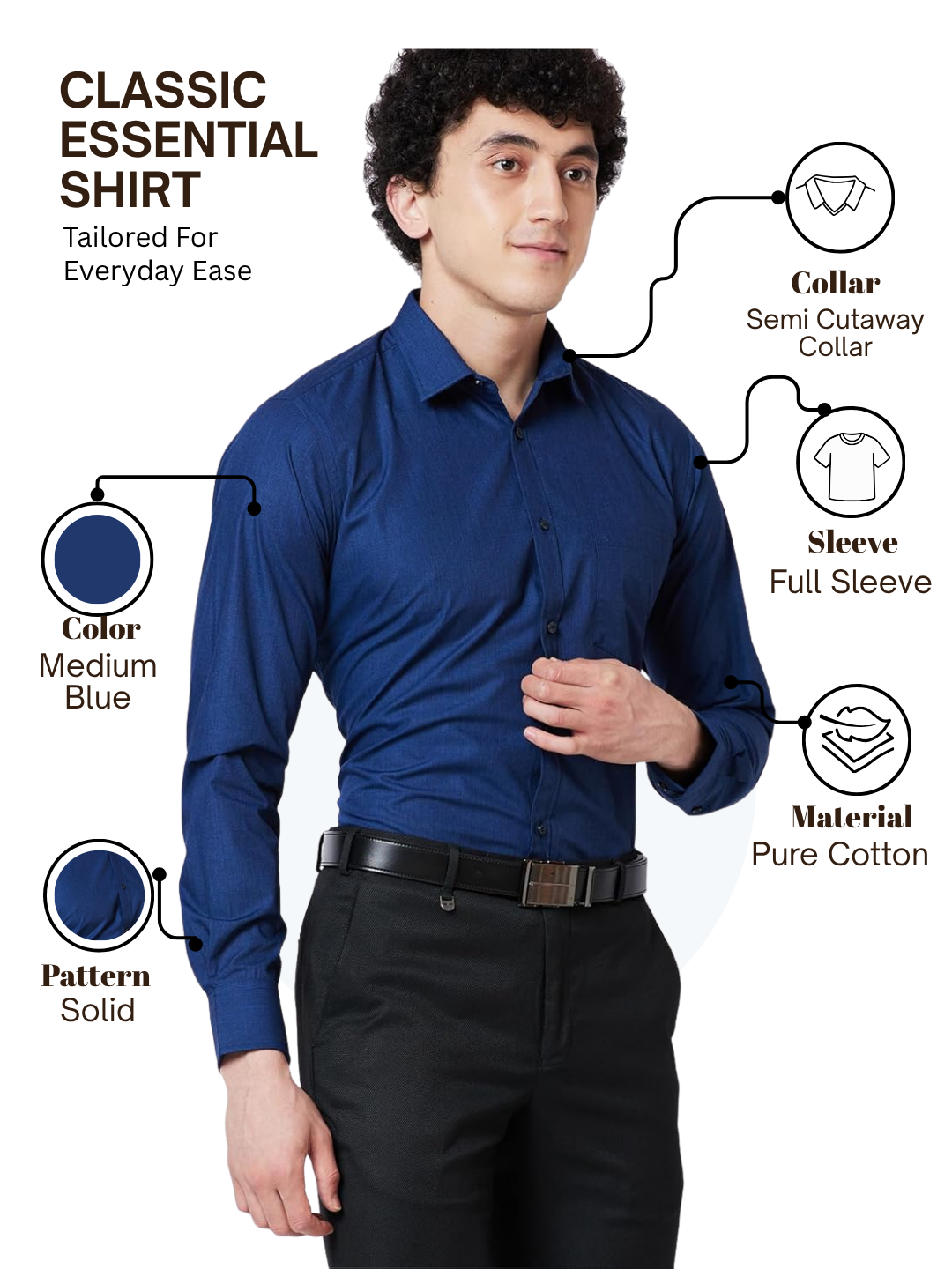 Park Avenue Men Blue Slim Fit Solid Formal Shirt