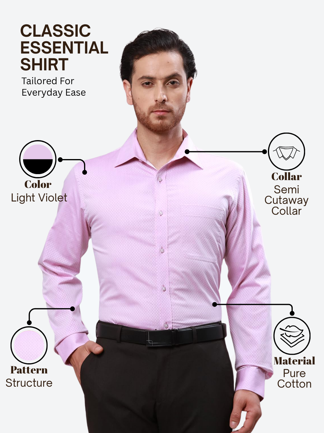 Raymond Men Pink Slim Fit Structure Formal Shirt