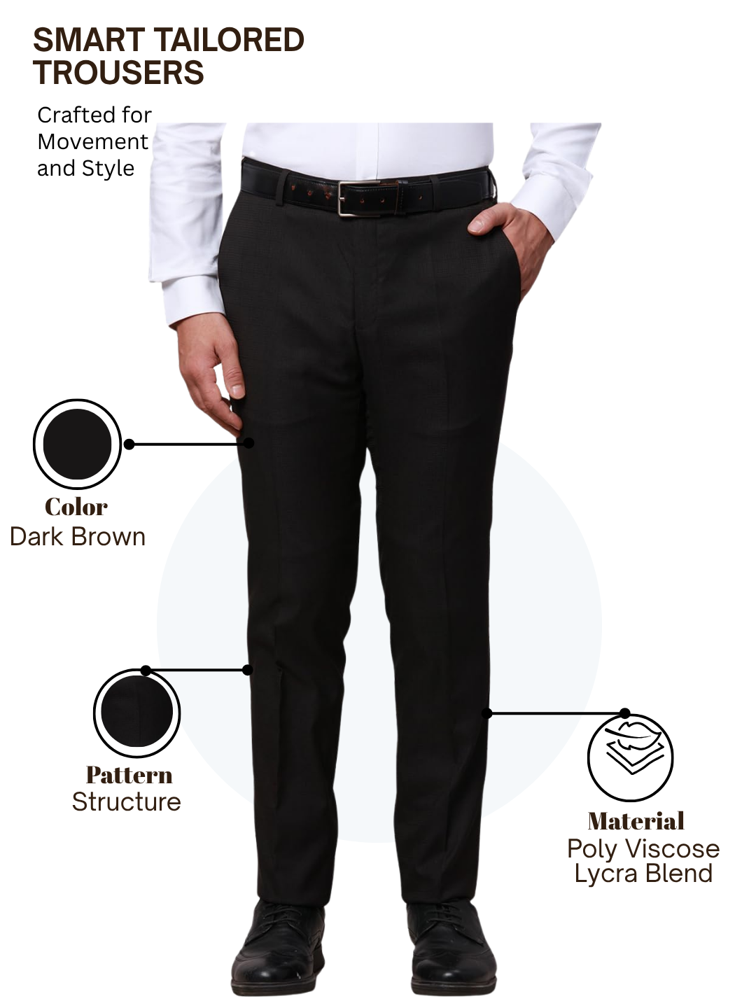 Raymond Men Brown Slim Fit Structure Trouser