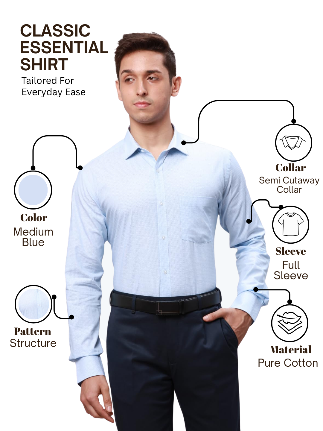 Park Avenue Men Blue Slim Fit Structure Formal Shirt