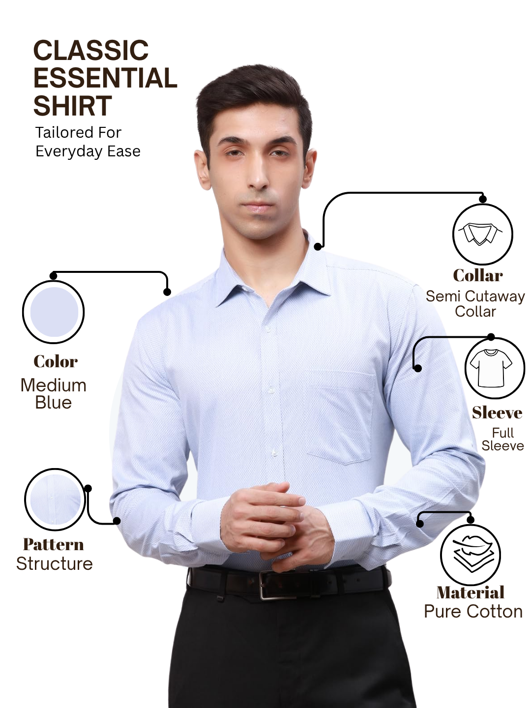 Park Avenue Men Blue Slim Fit Structure Formal Shirt