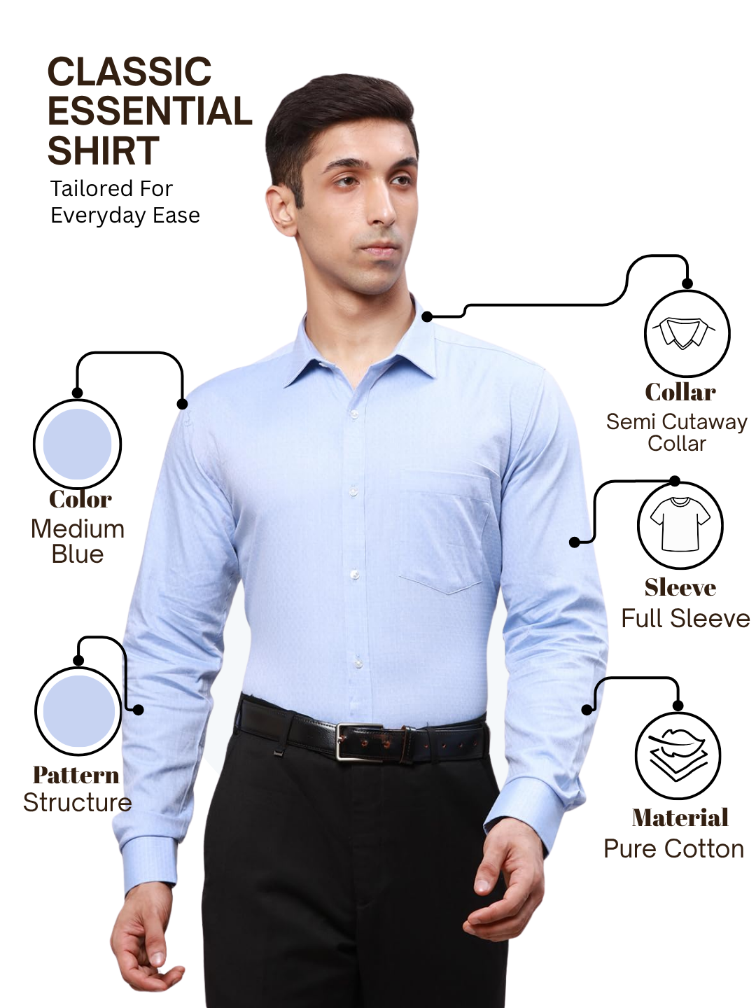 Park Avenue Men Blue Slim Fit Structure Formal Shirt