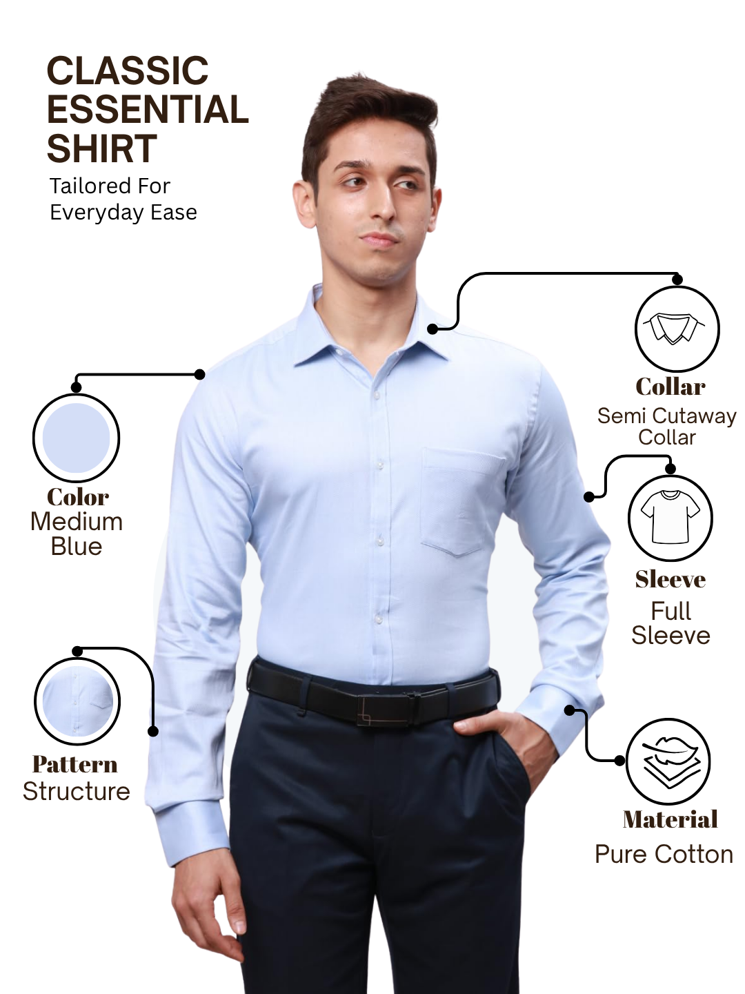 Park Avenue Men Blue Slim Fit Structure Formal Shirt