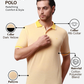 Park Avenue Men Yellow Slim Fit Two Tone Polo Neck Collar T-Shirt