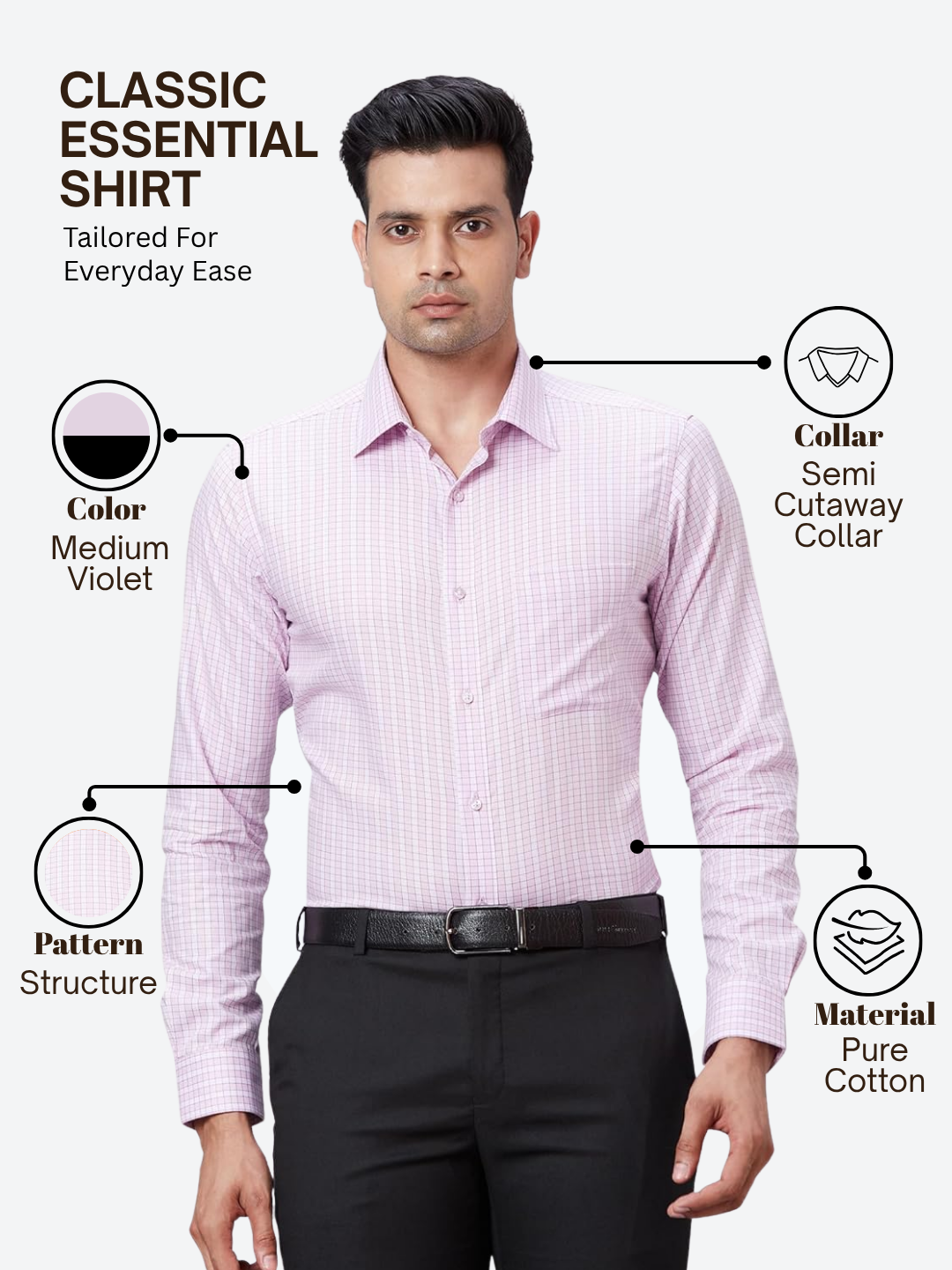 Raymond Men Purple Slim Fit Structure Formal Shirt