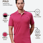 Raymond Men Red Contemporary Fit Solid Polo Neck Collar T-Shirt