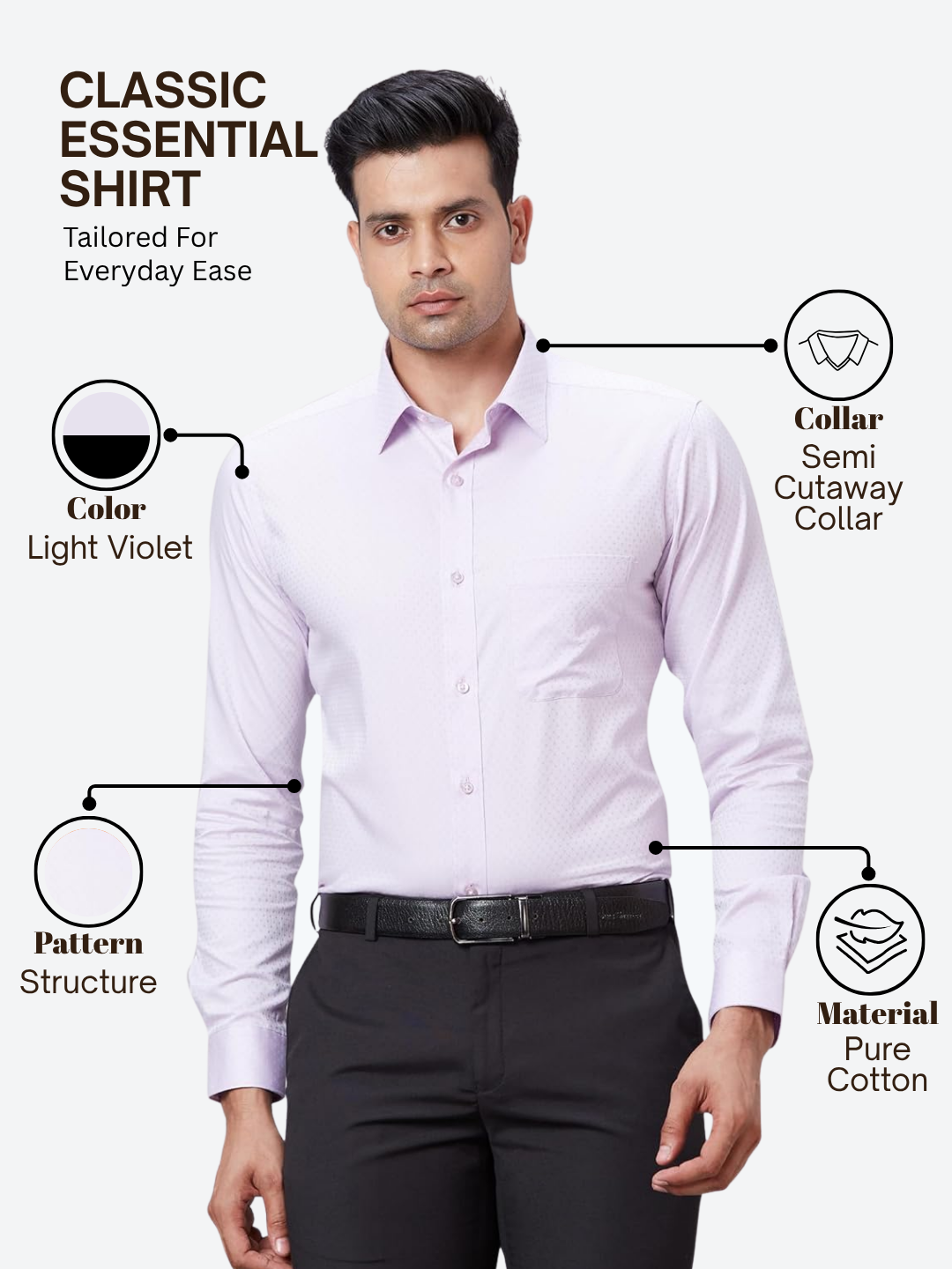 Raymond Men Purple Slim Fit Structure Formal Shirt