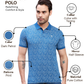 Parx Men Petrol Regular Fit Printed Polo Neck Collar T-Shirt