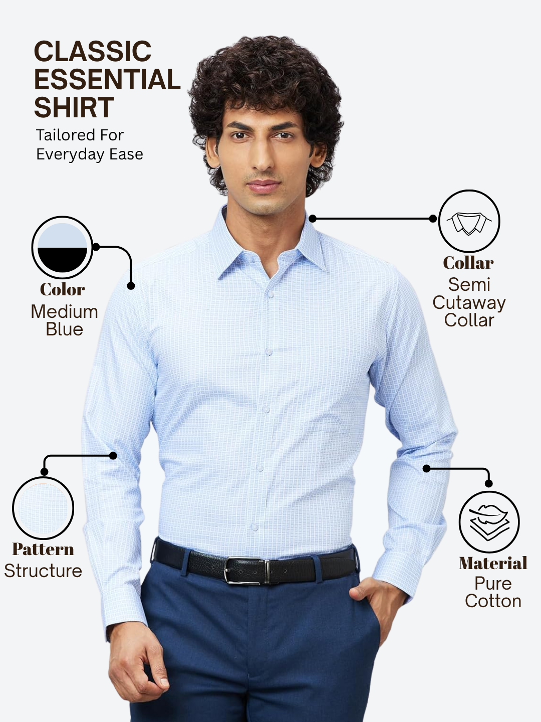 Raymond Men Blue Slim Fit Structure Formal Shirt