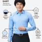 Raymond Men Blue Slim Fit Structure Formal Shirt