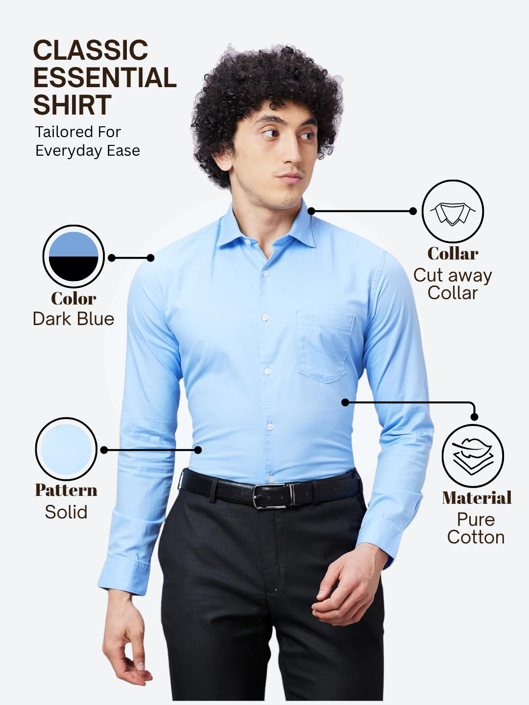 Park Avenue Men Blue Slim Fit Solid Casual Shirt