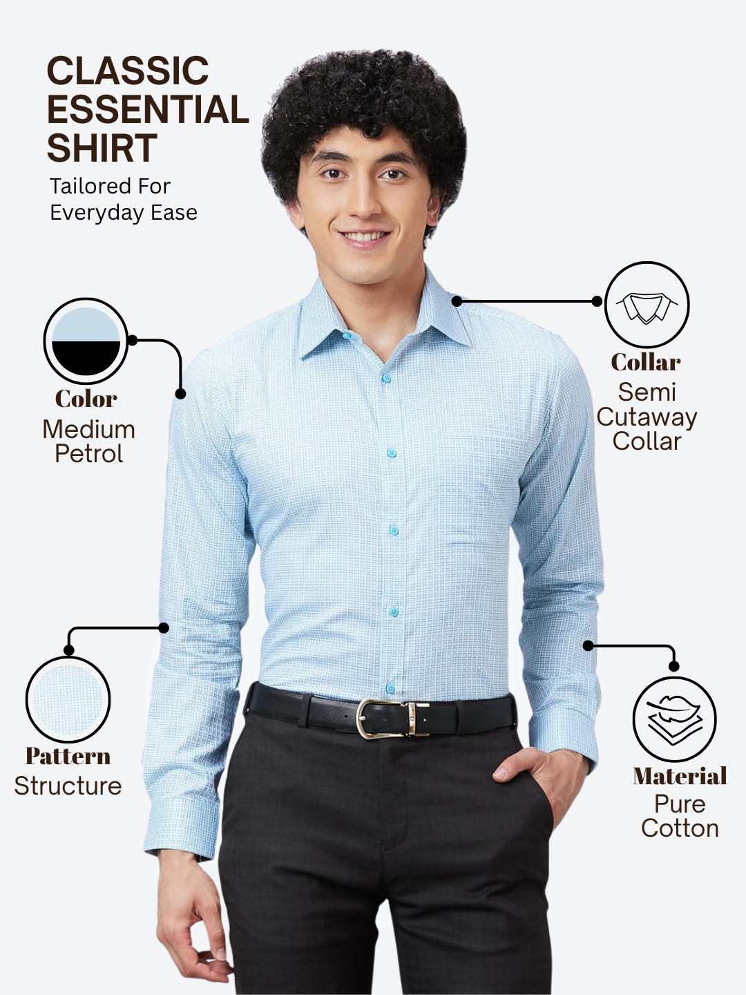 Raymond Men Blue Slim Fit Structure Formal Shirt – MyRaymond