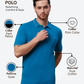 Raymond Men Petrol Contemporary Fit Solid Polo Neck Collar T-Shirt