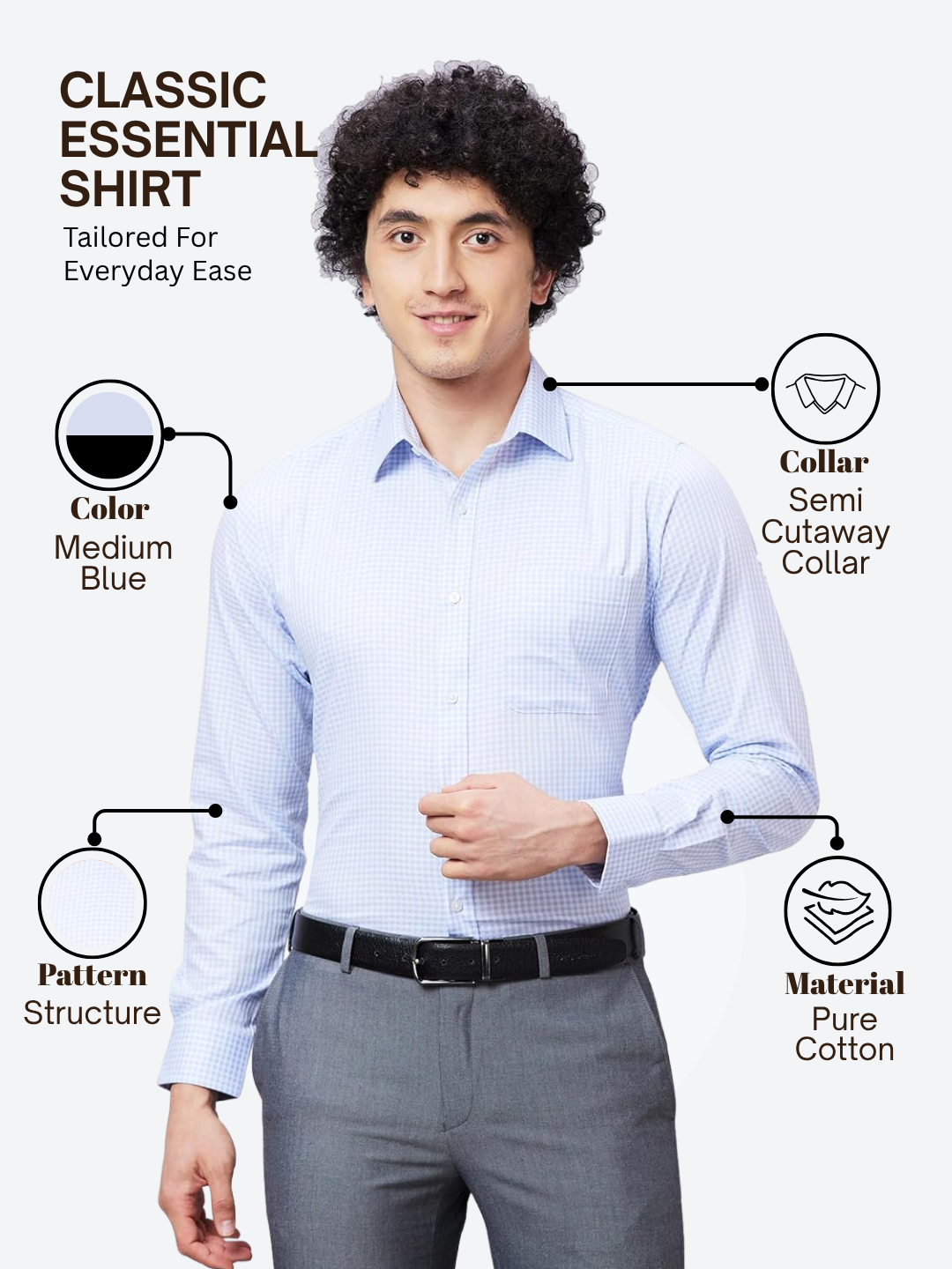 Raymond Men Blue Slim Fit Structure Formal Shirt