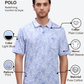 Colorplus Men Blue Classic Fit Printed Polo Neck Collar T-Shirt
