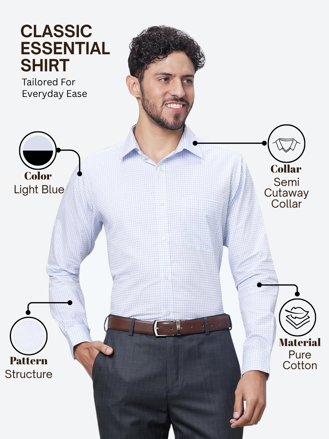 Raymond Men Blue Slim Fit Structure Formal Shirt