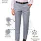Park Avenue Men Grey Smart Fit Structure Trouser