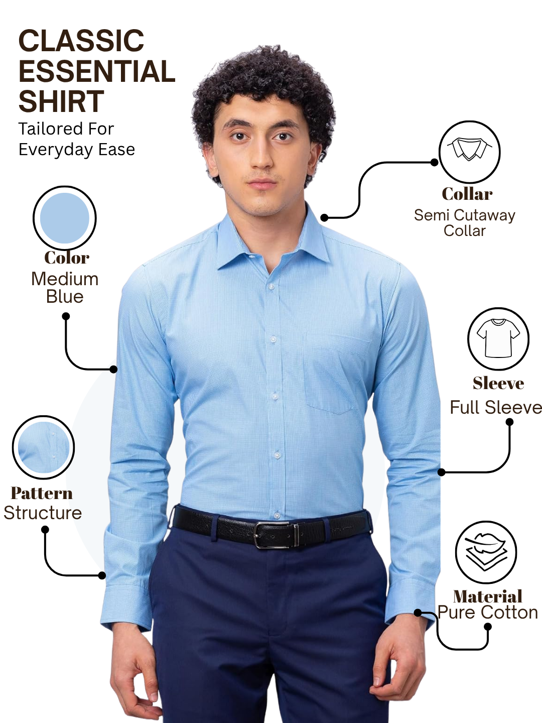 Park Avenue Men Blue Slim Fit Structure Formal Shirt