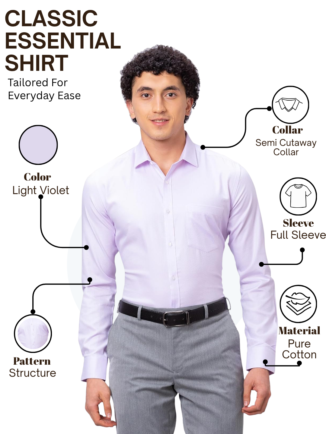 Park Avenue Men Purple Slim Fit Structure Formal Shirt