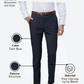 Raymond Men Blue Slim Fit Structure Trouser