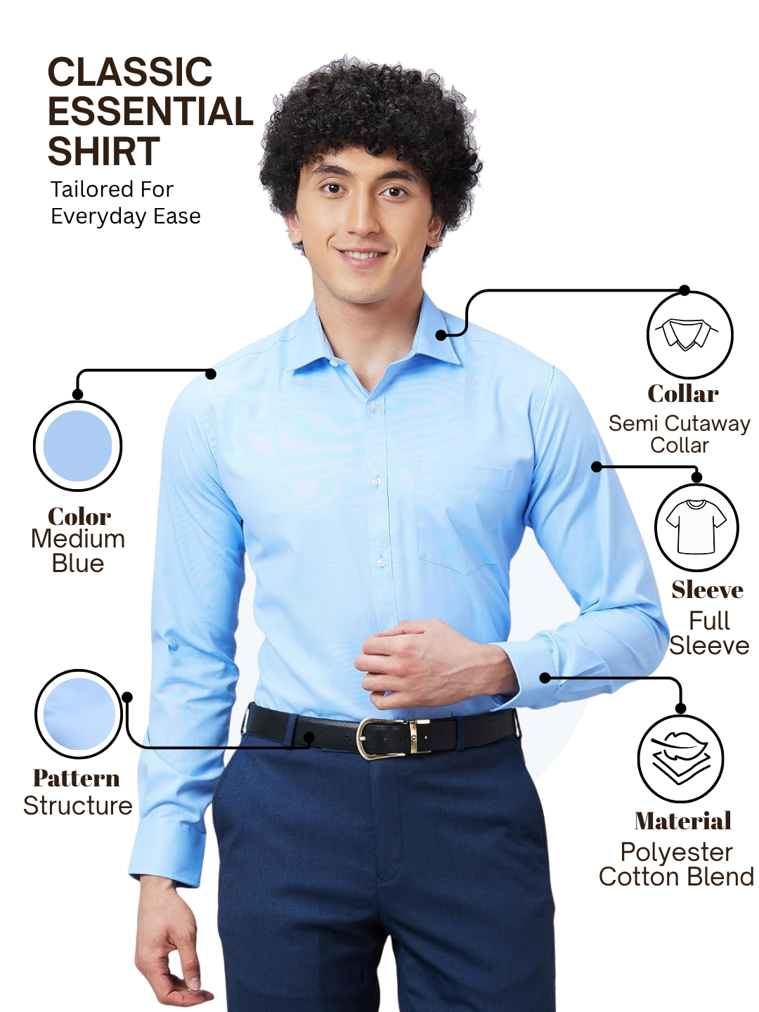 Park Avenue Men Blue Slim Fit Structure Formal Shirt