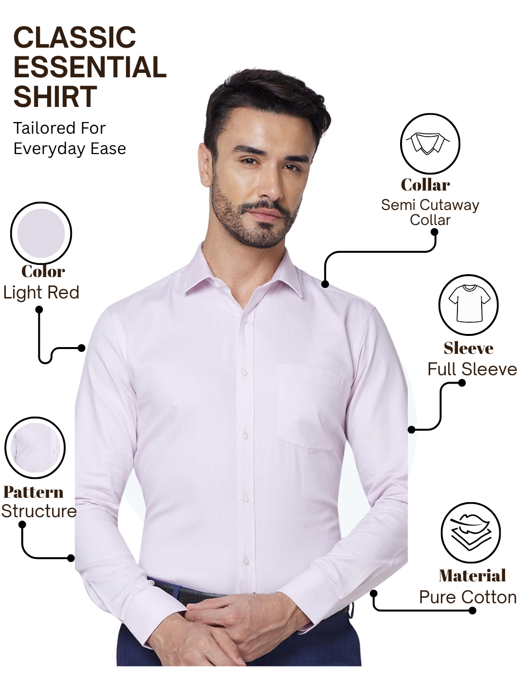 Park Avenue Men Pink Slim Fit Structure Formal Shirt