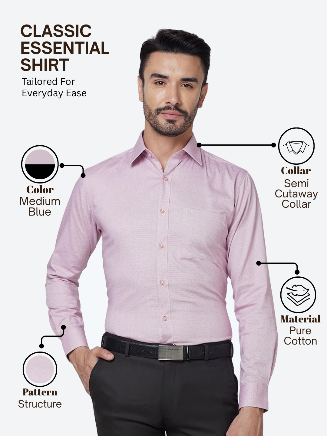Raymond Men Purple Slim Fit Structure Formal Shirt