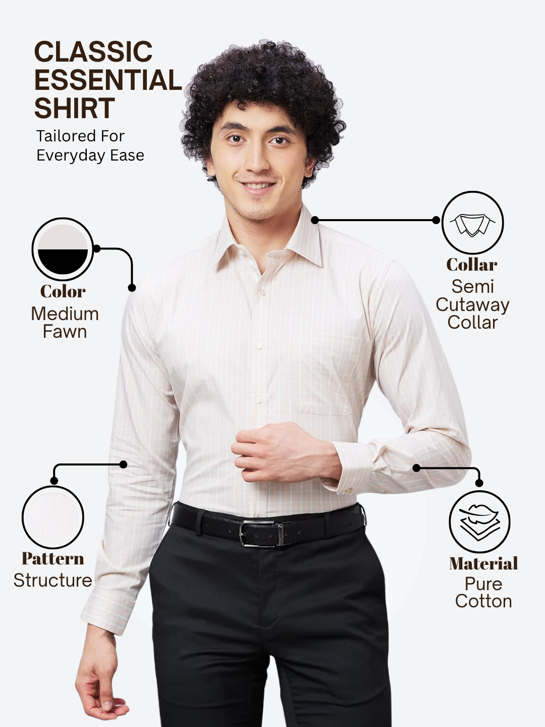 Raymond Men Brown Slim Fit Structure Formal Shirt