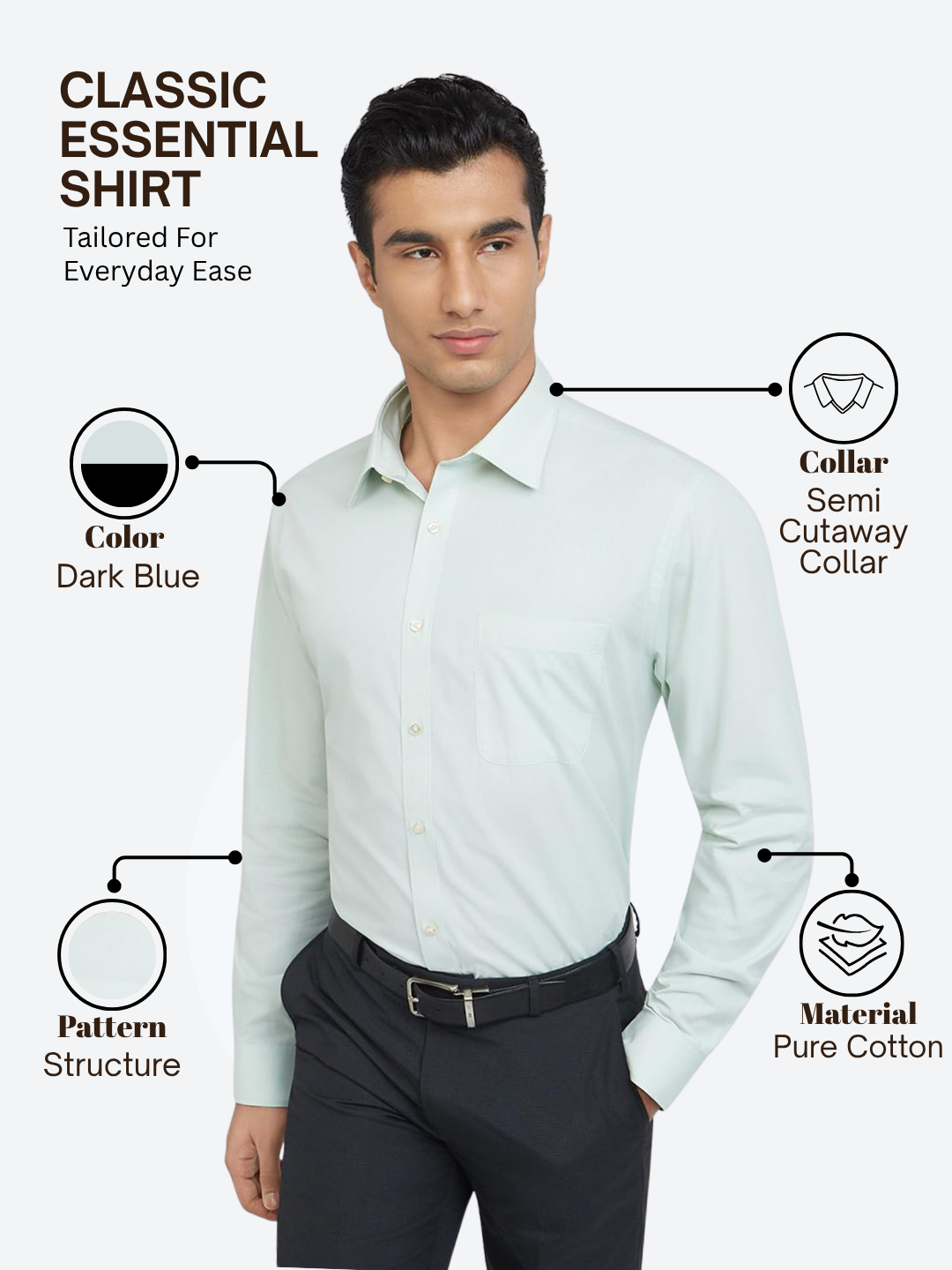 Raymond Men Green Slim Fit Structure Formal Shirt