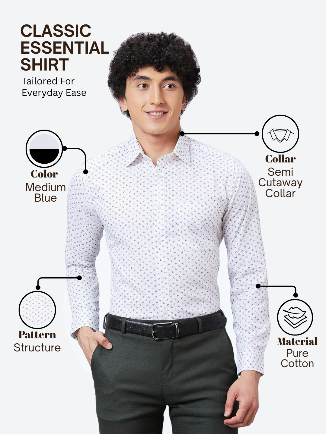 Raymond Men White Slim Fit Structure Formal Shirt
