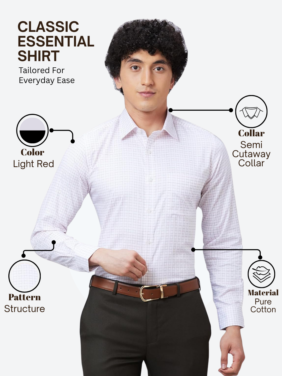 Raymond Men Pink Slim Fit Structure Formal Shirt