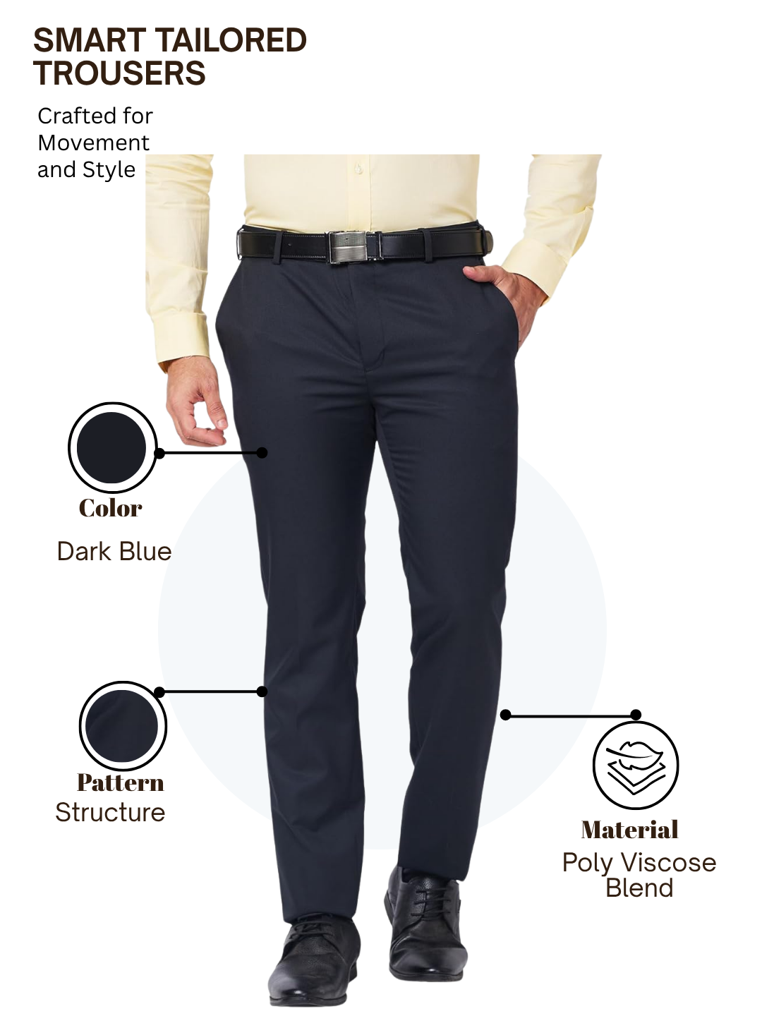 Raymond Men Blue Slim Fit Structure Trouser