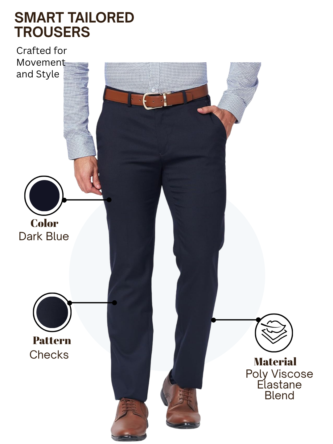 Raymond Men Blue Slim Fit Checks Trouser